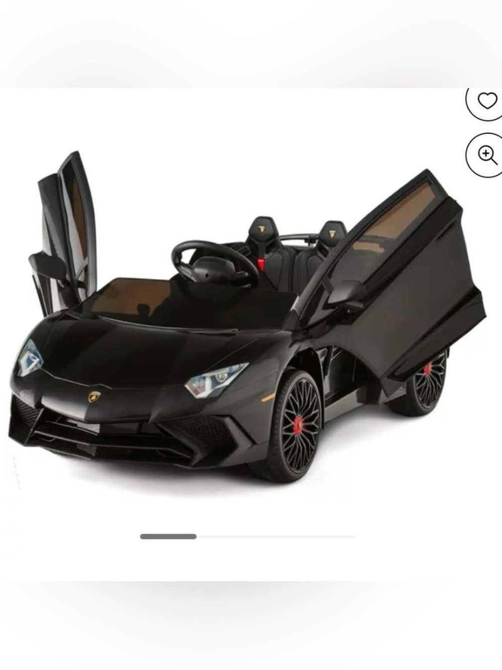 Lamborghini Electric Ride-On Car in Black with Red Accent interior